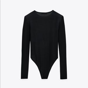 Zara Black Bodysuit w/Shoulder Pads